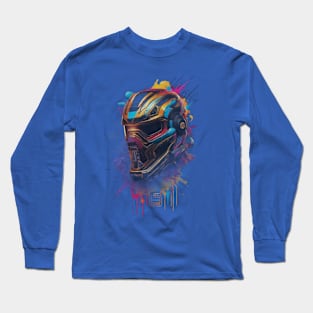 Futuristic Gamer Helmet Long Sleeve T-Shirt